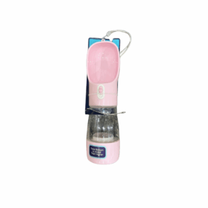 Botella Portátil con Dispensador de Agua para Mascotas – Rosa