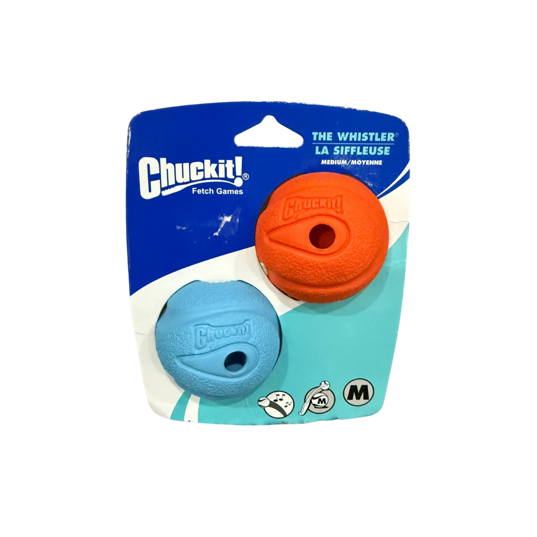 Chuckit! Pelotas The Whistler (Paquete 2, Tamaño Mediano)